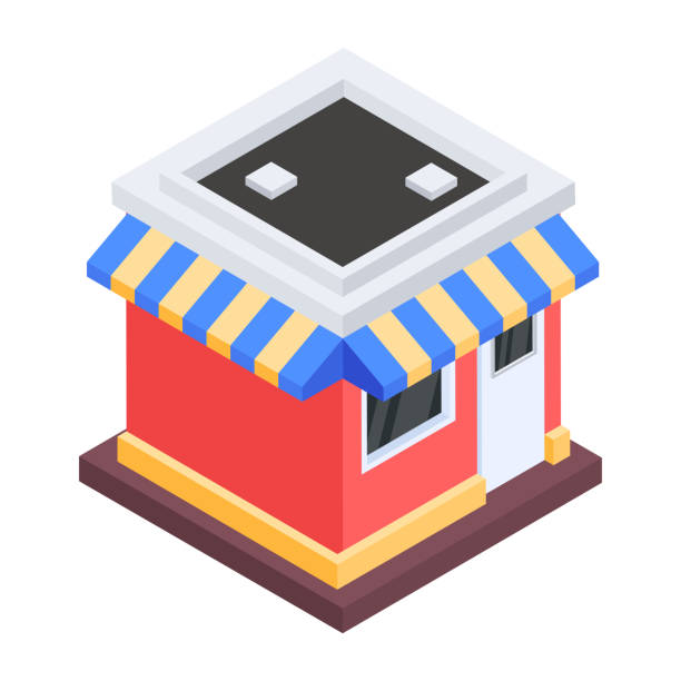 istock Modern isometric icon of gelato cart 1700876261