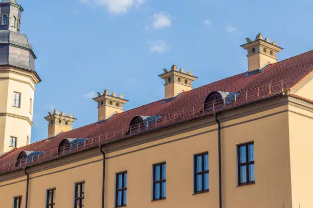 Photo of Nesvizh, Belarus - 08.23.2023 - Shot of the well know architectural landmark , Radzwill castle. History