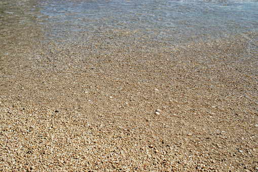 Antalya, Kaputas beach, small pebble beach. close up macro photo.