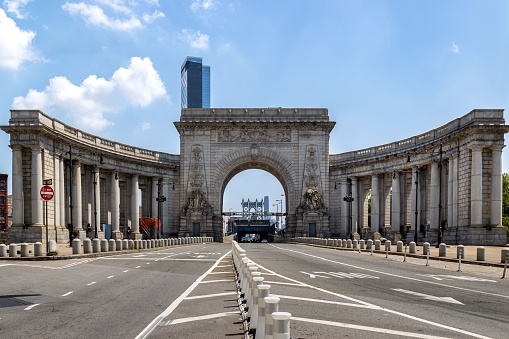 The Manhattan Bridge Arch and Colonnade at the end of the Manhattan Bridge