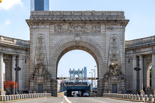 The Manhattan Bridge Arch and Colonnade at the end of the Manhattan Bridge