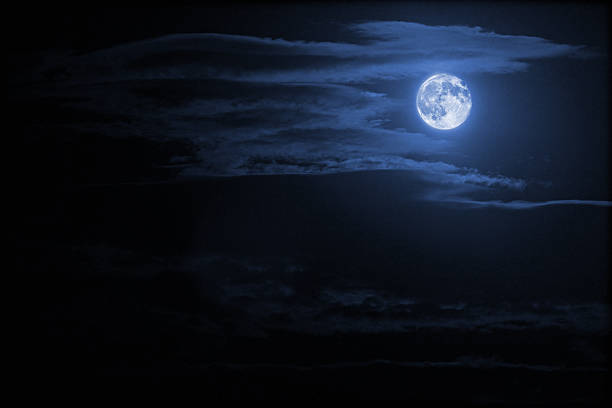 night sky and moon stock photo