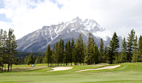 The famous Banff Springs golf course in early summer...Alberta, Canada.