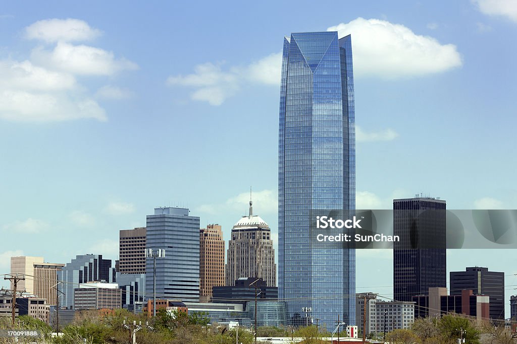 Landscape of skyscrapers in Oklahoma City during the day Oklahoma City, Oklahoma Skyline. Oklahoma City Stock Photo