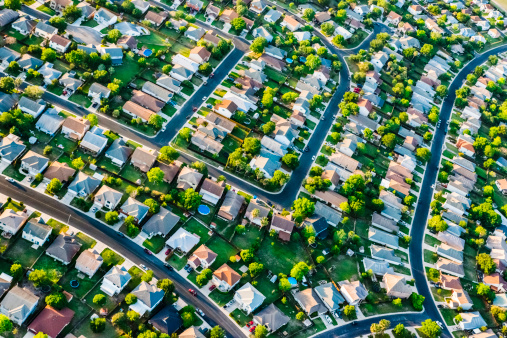 San AntonioTexas  suburban housing development neighborhood - aerial view