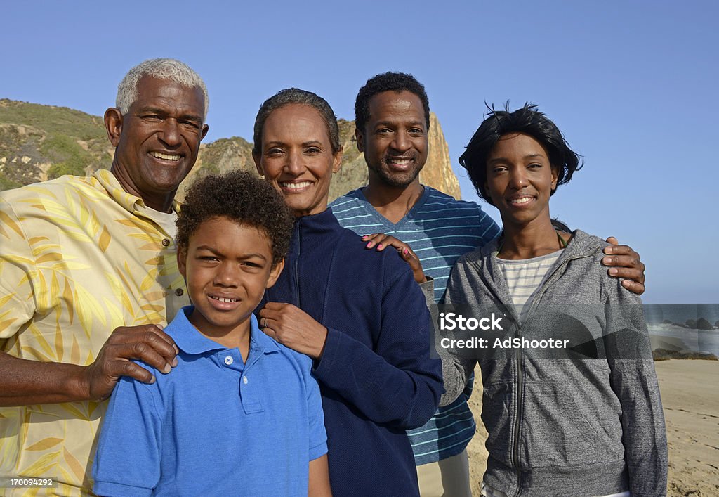 African American Family A three generation African American family. Grandfather Stock Photo