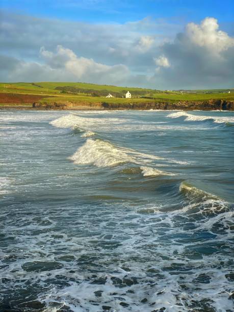 The Wild Atlantic Ocean off the coast of County Cork Ireland stock photo