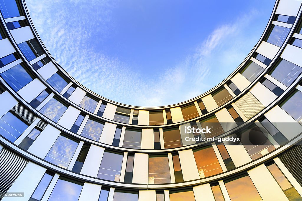 Modern Office Architecture Glass facade of a modern office building in Hamburg, Germany. Architecture Stock Photo
