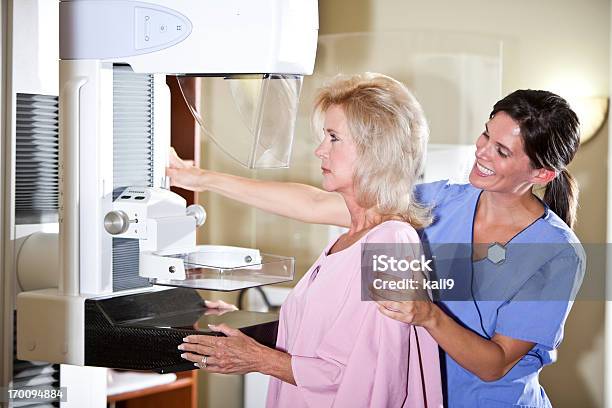 Photo libre de droit de Infirmière Avec Le Patient Se Mammographie banque d'images et plus d'images libres de droit de Mammographie - Mammographie, Cancer du sein, Consultation médicale