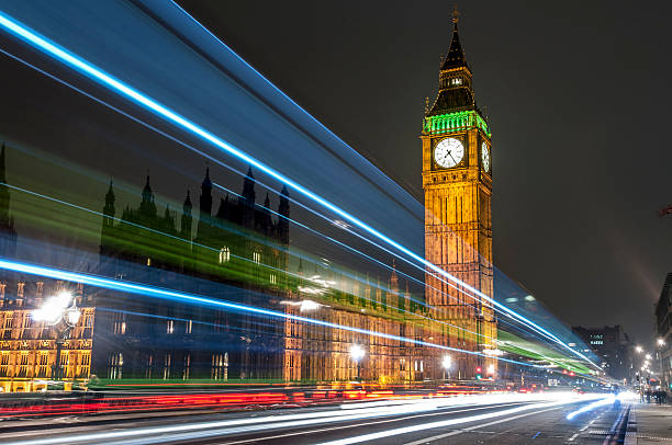 istock Night Traffic Passing Big Ben In London, England 170096274