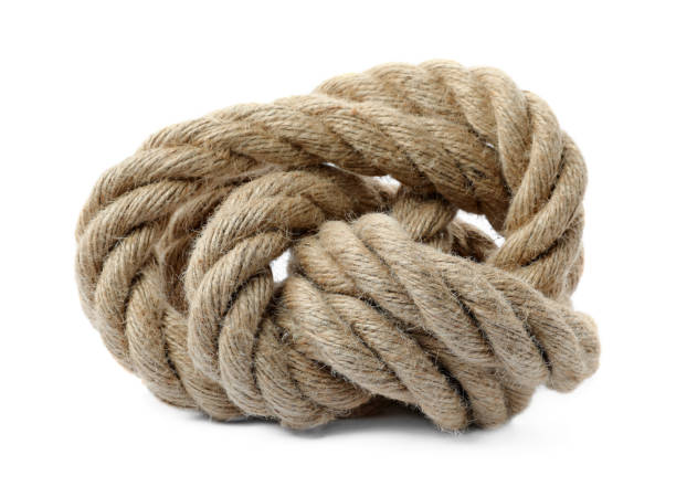 istock Bundle of hemp rope isolated on white 1700971361