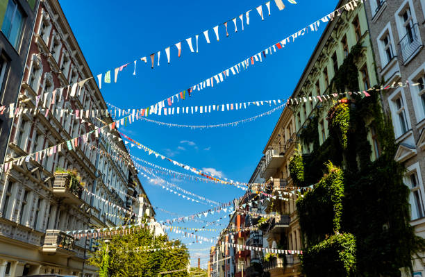 istock Street in Berlin decorated with flags 1701011995