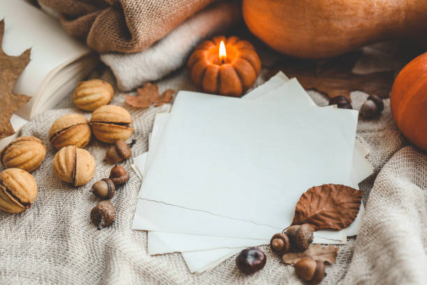 istock Craft paper with place for your text in autumn decor 1701017621