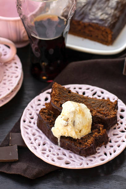istock Sweet chocolate cola cake served with ice-cream 1701025252