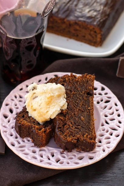 istock Sweet chocolate cola cake served with ice-cream 1701025259