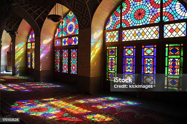 Nasir Almulk Mosque Stock Photo - Download Image Now - Abstract, Stained Glass, Architectural Column