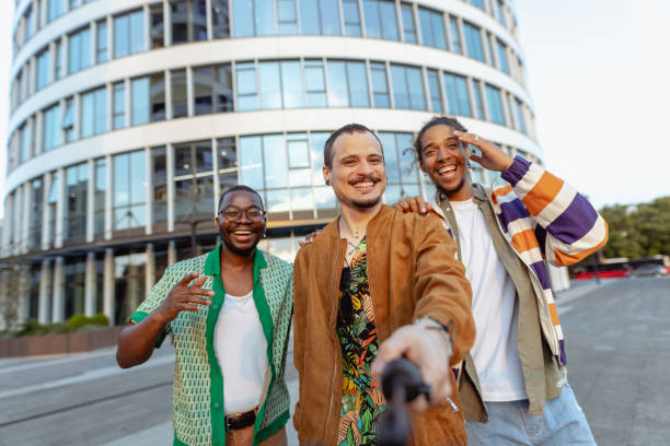 istock Male vloggers having fun making social media content 1701036508