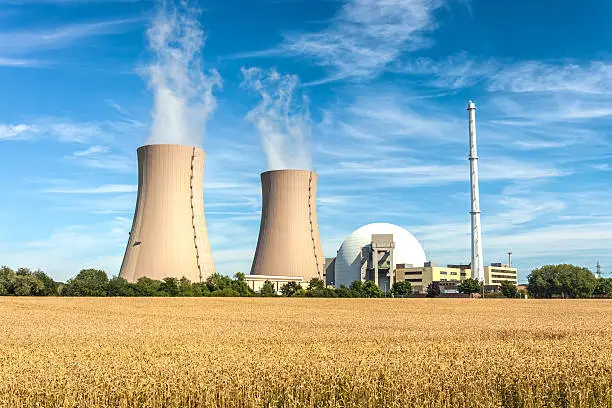 Nuclear Power Station and wheat field