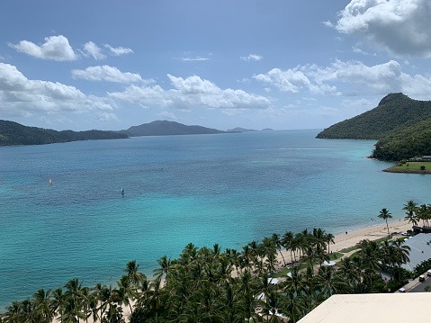 A spectacular view from the Coral Bay overlook on St John, US Virgin Islands in the Caribbean.