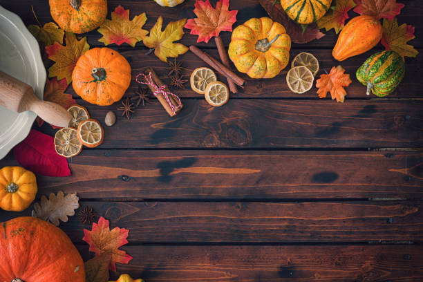 istock Autumn background with pumpkins and spices 1701041338