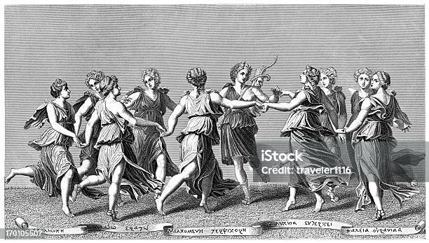 Ilustración de Apolo Y Las Muses A y más Vectores Libres de Derechos de Grecia - Europa del sur - Grecia - Europa del sur, Estilo Clásico Griego, Cultura griega