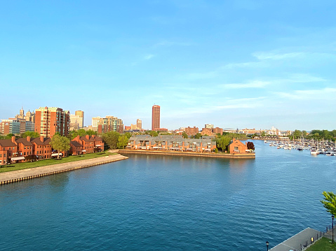 Buffalo New York Skyline of Inner Harbor and Seneca One Tower