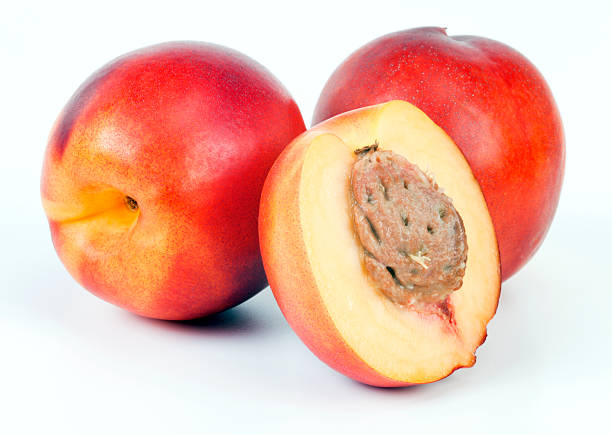 нектаринам - peach nectarine portion fruit стоковые фото и изображения