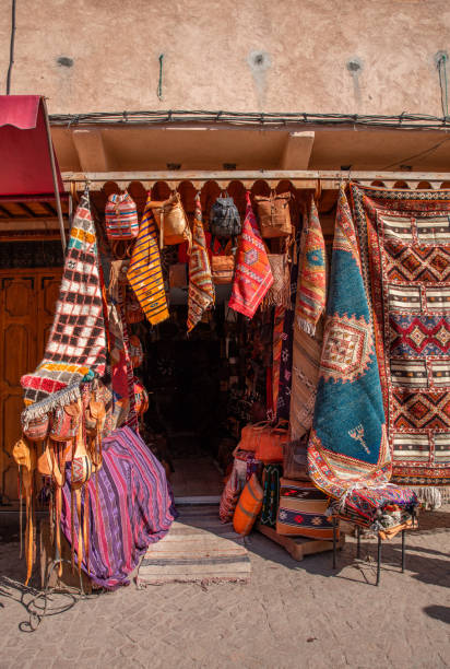 istock Marrakech Bazaar Shops with Moroccan Souvenirs and antiques at Medina Souk market 1701123873