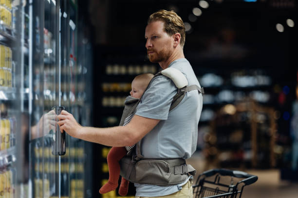 Father and Baby's Supermarket Adventure