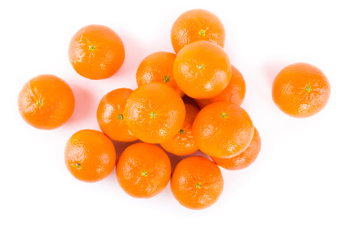 delicious mandarin oranges on white background