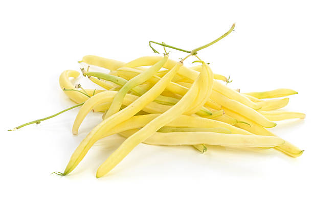 Yellow wax beans, isolated on white background