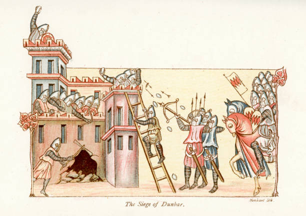 이 siege of 던바 - military fort stock illustrations