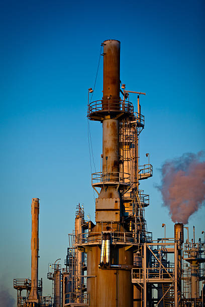 istock Oil Refinery Smoke Stacks and Distillation Towers 170128914
