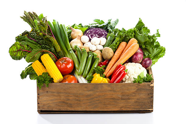 istock Wooden basket filled with different types of vegetables 170129098