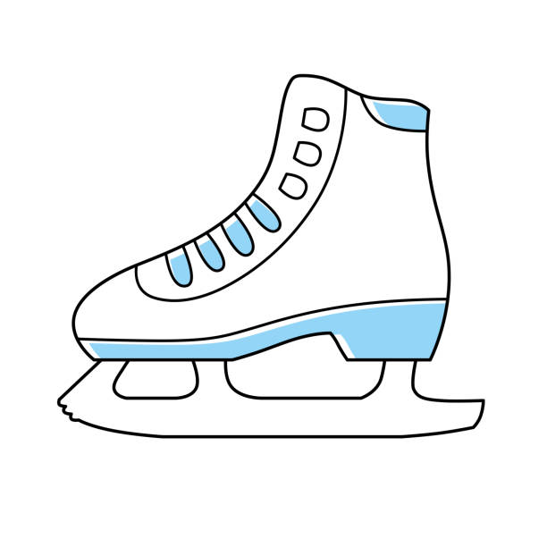 Ice skate White ice skate isolated vector illustration single skating stock illustrations