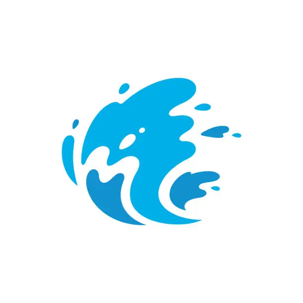 Vector illustration of Blue wave icon