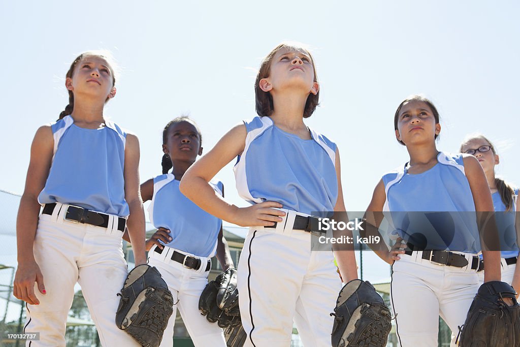 Girls softball équipe - Photo de Baseball libre de droits