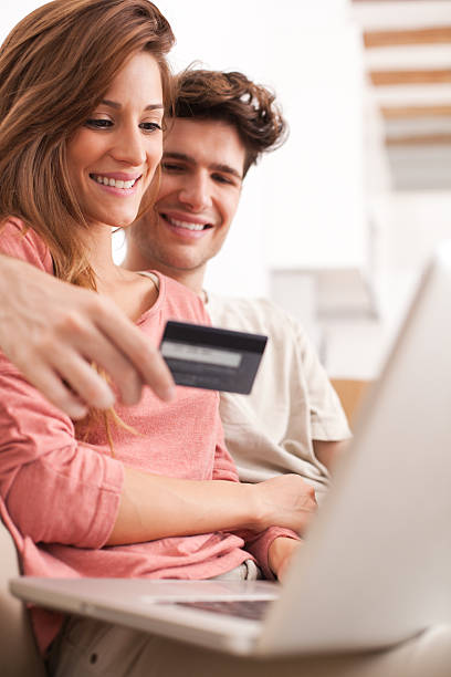 istock Young couple shopping on line. 170132784