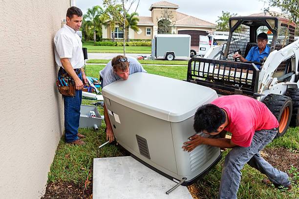Installing an whole house emergency generator for hurricane season installing a 17 day whole house emergency generator for hurricane season.  rr generator photos stock pictures, royalty-free photos & images