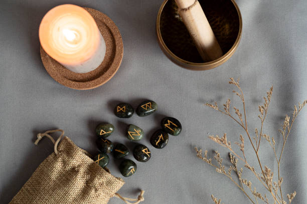 Set of rune stones for divination and fortune telling