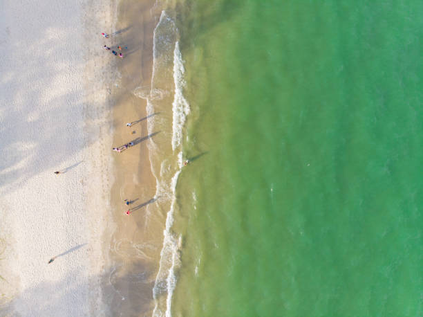 istock Aerial view tropical white sand beach turquoise water 1701335573