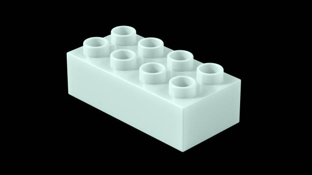 istock Opal Blue Plastic Toy Block Isolated on a Black Background. 1701340049
