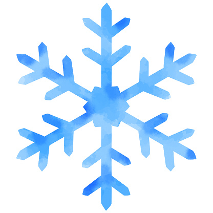 水色の雪片水彩風イラスト - イラストレーションのベクターアート素材や画像を多数ご用意 - イラストレーション, シンプル, スクエア