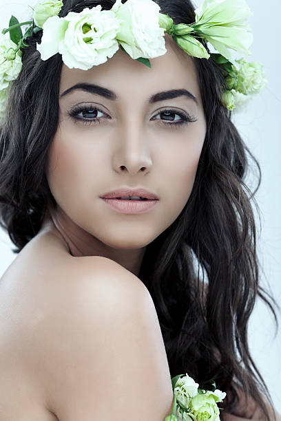 istock Tenderness. Beautiful woman with flowers. 170137322