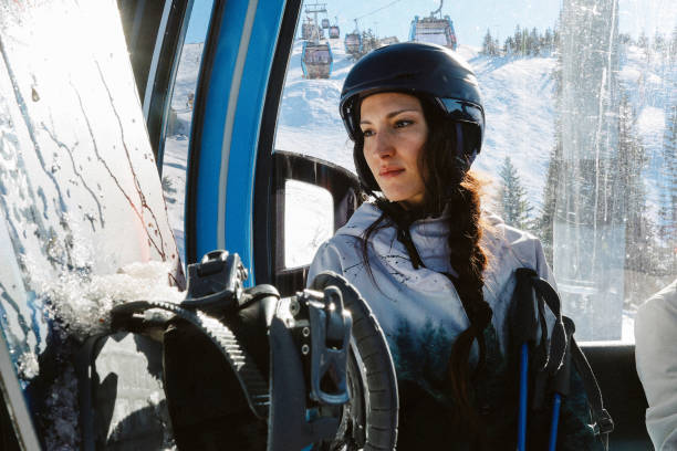 istock Woman skiing in Europe 1701374887