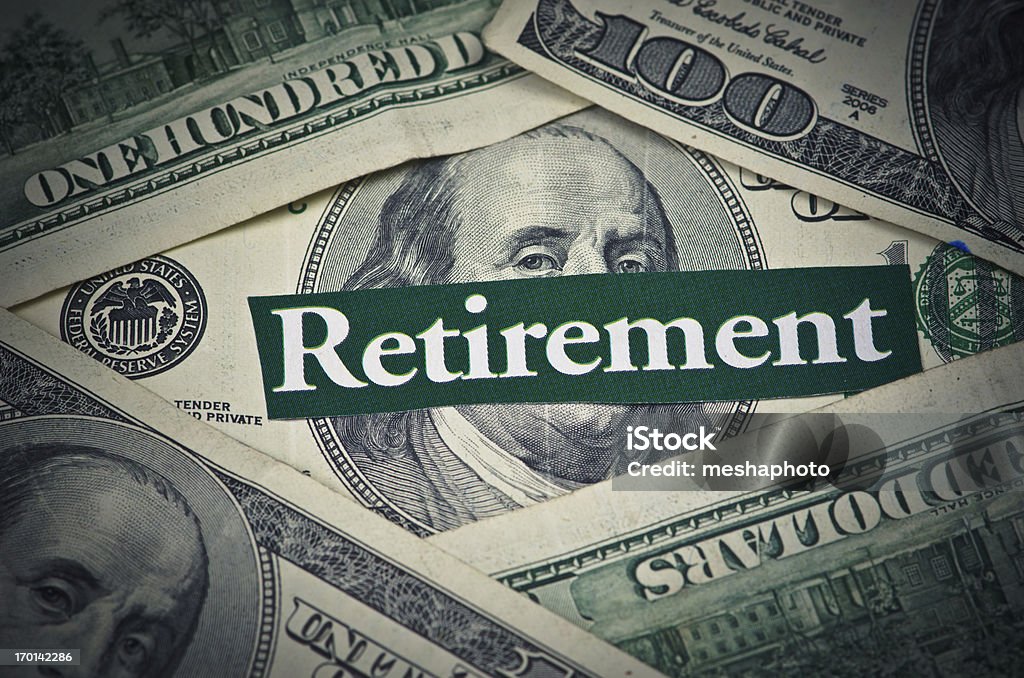 Retirement Money Concept Retirement concept 401k - Single Word Stock Photo