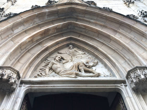 istock Lyon, France: Medieval Eglise Saint Paul Sculpture Conversion at Damascus 1701484638