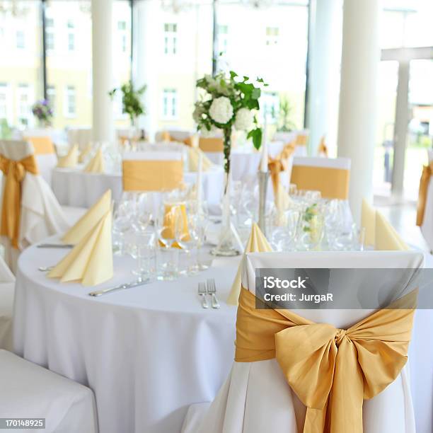 Wedding Reception Balroom Hall Table Setting Stock Photo - Download Image Now - Wedding, Table, Party - Social Event