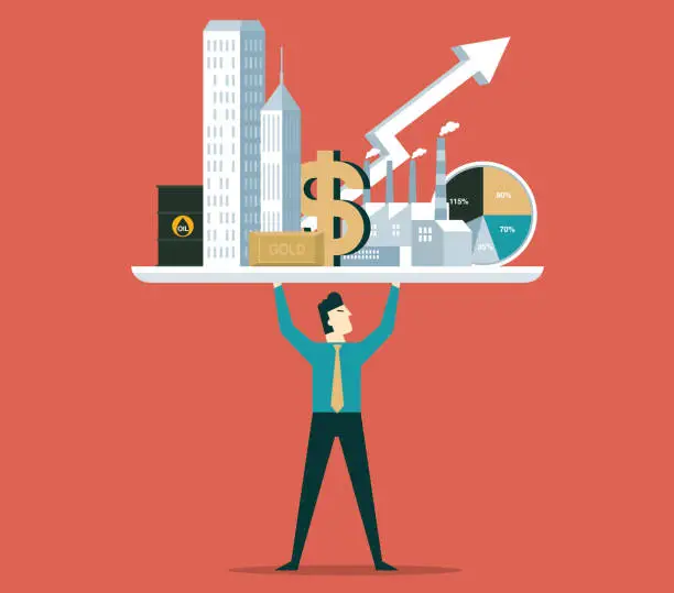 Vector illustration of Business strategy - Businessman