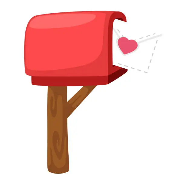 Vector illustration of red post box vector illustration